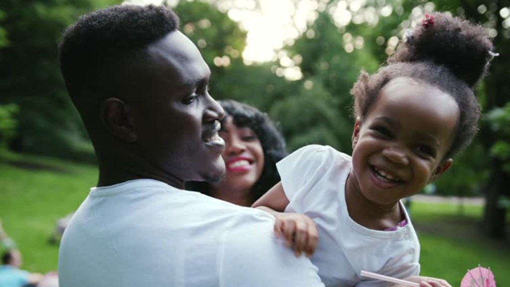 Father and child embracing