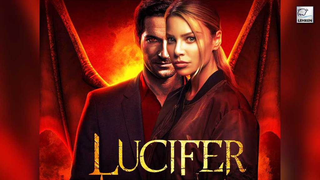 Tom Ellis, star of the film "Lucifer" can be seen showing the all-seeing eye