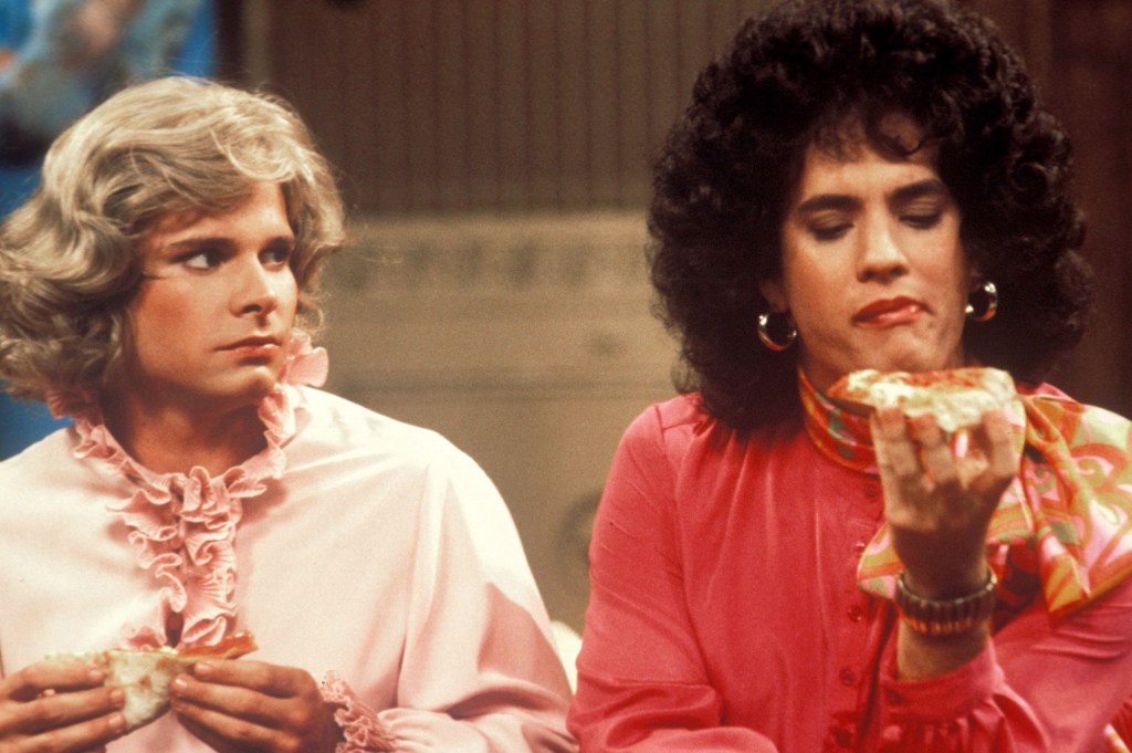 Tom Hanks on the right in Bosom Buddies