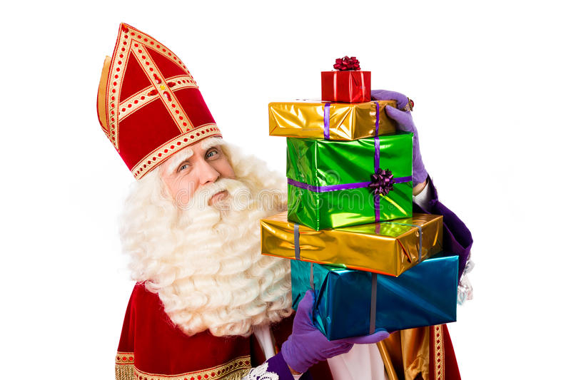 Sinterklaas showing gifts