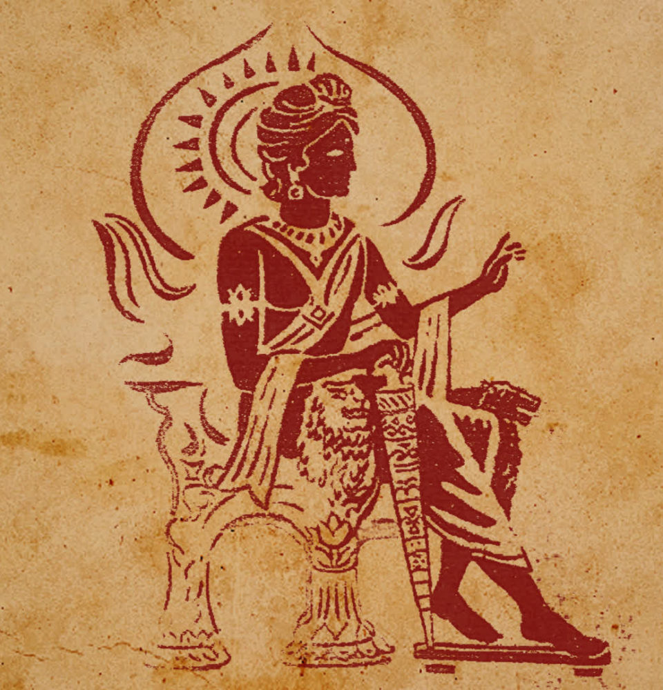 The artwork depicts Chandragupta, the founder of the Mauryan Dynasty and the first emperor to unite most of India.
