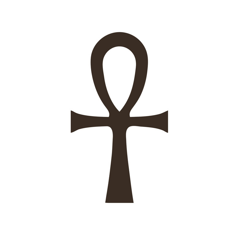 Ankh symbol: a cross with a loop at the top, representing eternal life in ancient Egyptian culture.
